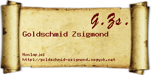 Goldschmid Zsigmond névjegykártya